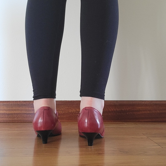 Lazio Collezione Red Leather Italian Pumps Size 8 - Picture 3 of 6